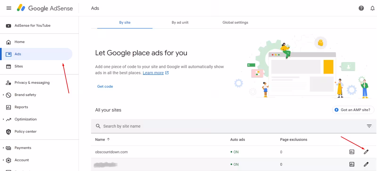 AdSense Auto Ads settings