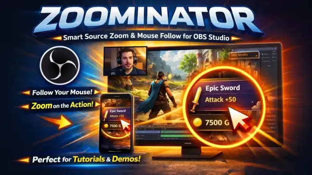 Zoominator The Ultimate Source Zoom Plugin for OBS Studio cover image