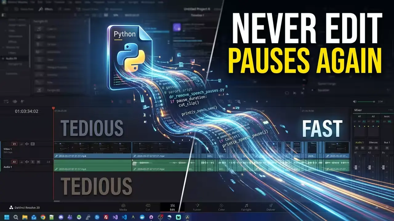DaVinci Resolve Remove Silence Script: Auto-Cut Pauses From Long-Form Videos in Seconds image