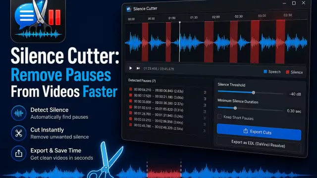 Silence Cutter: Remove Pauses From Videos Faster cover image