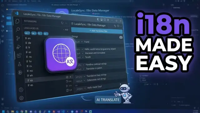 LocaleSync for VS Code: Manage i18n JSON & AI-Translate From the Editor cover image