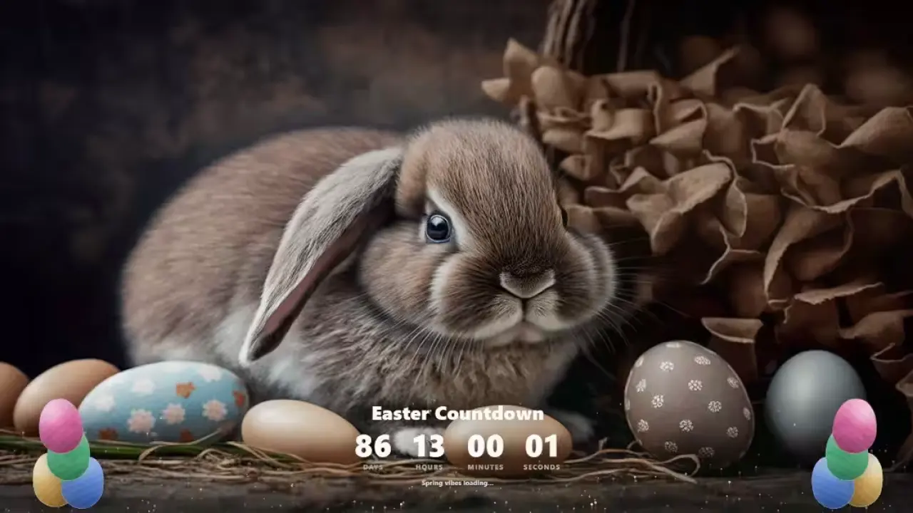 Countdown to Easter Animated Overlay Easter Countdown Timer image