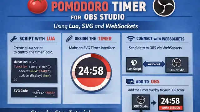 How to Build a Pomodoro Timer for OBS Studio Using Lua, SVG and WebSockets cover image