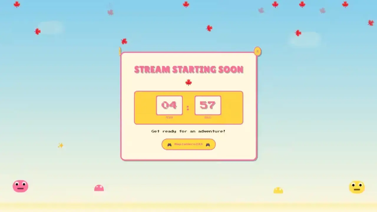 MapleStory Stream Starting Soon Overlay for OBS Studio image