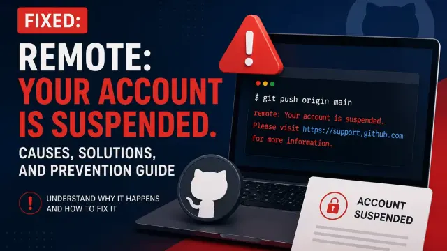 GitHub “remote: Your account is suspended” Error: What It Really Means and What to Do cover image