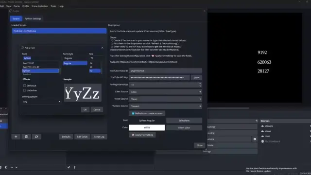 OBS Studio Script YouTube Live Real-Time Likes, Views & Viewers Overlay for Streamers cover image