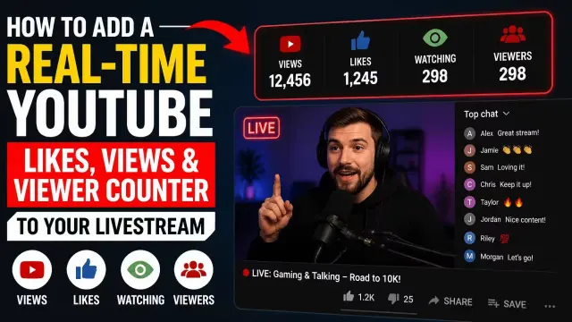 How to Add a Real-Time YouTube Likes, Views & Viewer Counter to Your Livestream cover image