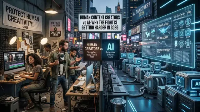 Human Content Creators vs AI: Why the Fight Is Getting Harder in 2026 cover image