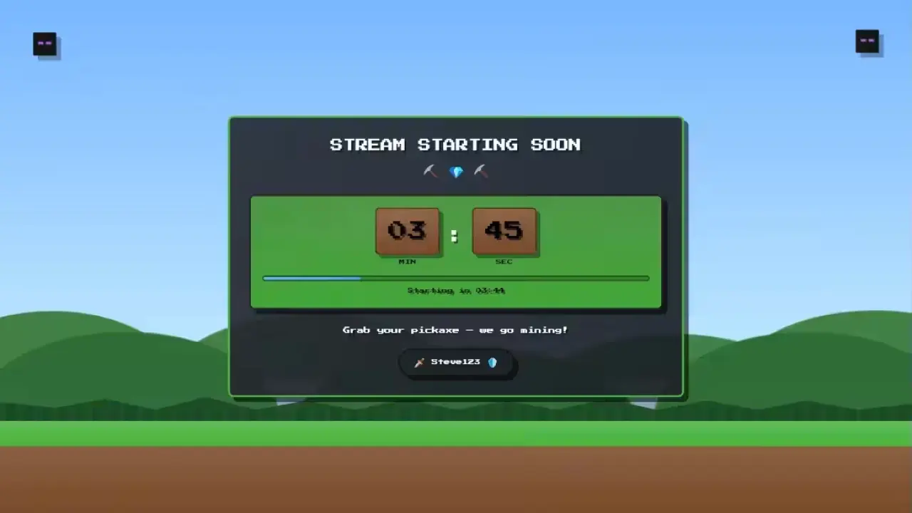 Minecraft Stream Starting Soon Overlay for OBS image