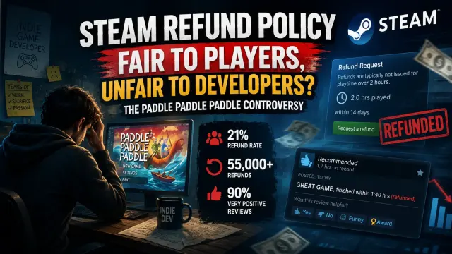 Steam's Refund Policy Is Failing Indie Developers: The Paddle Paddle Paddle Controversy Explained cover image